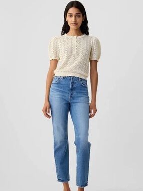 Gap x DÔEN pointelle knit top M